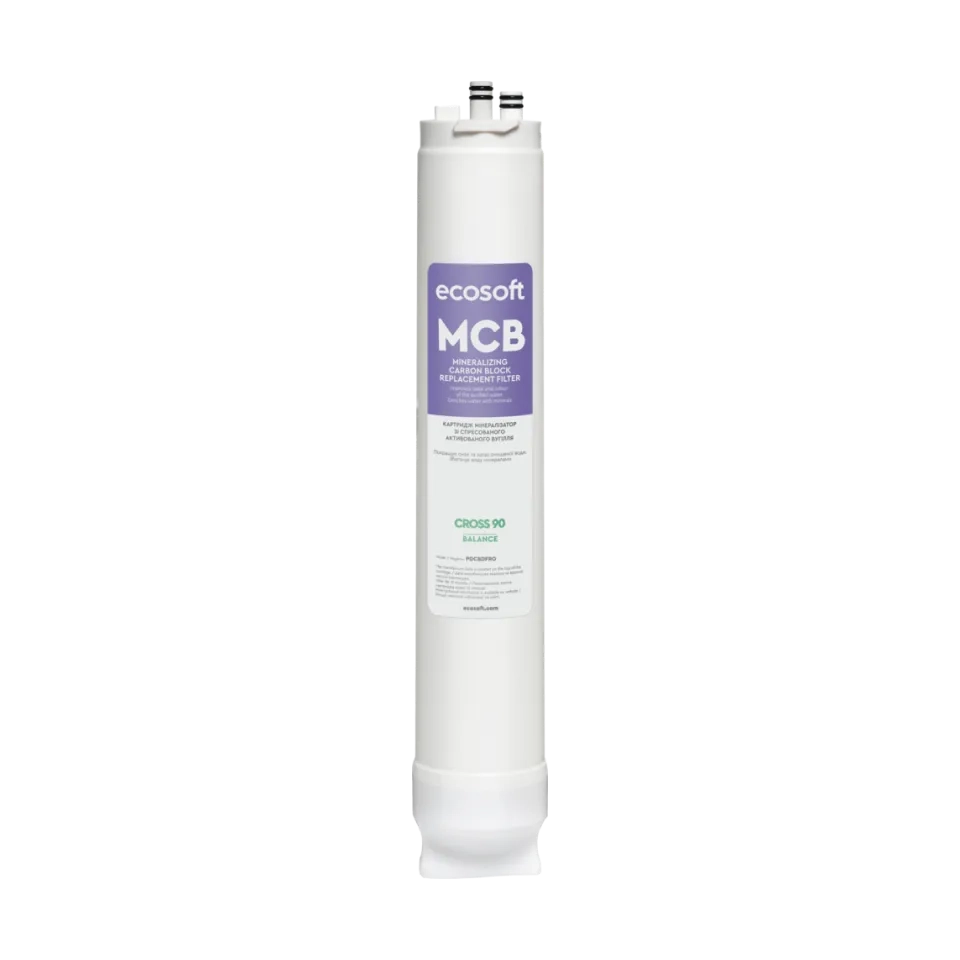 Wkład do cross90 balance - blok węglowy z mineralizacją - biały wkład na wtyk z filetową naklejką i białym napisem MCB