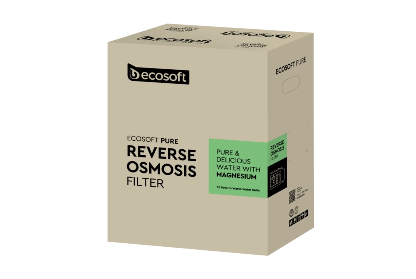 Filtr odwróconej osmozy Ecosoft PURE Balance w estetycznym kartonowym opakowaniu