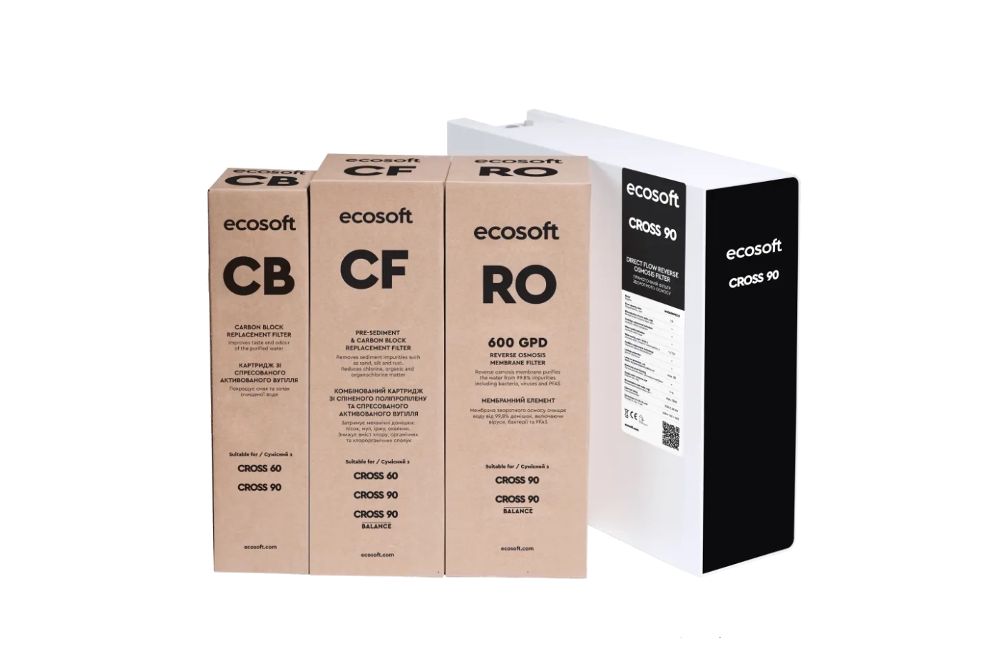 Ecosoft CROSS 90 - zdjęta czarna obudowa filtra odwróconej osmozy