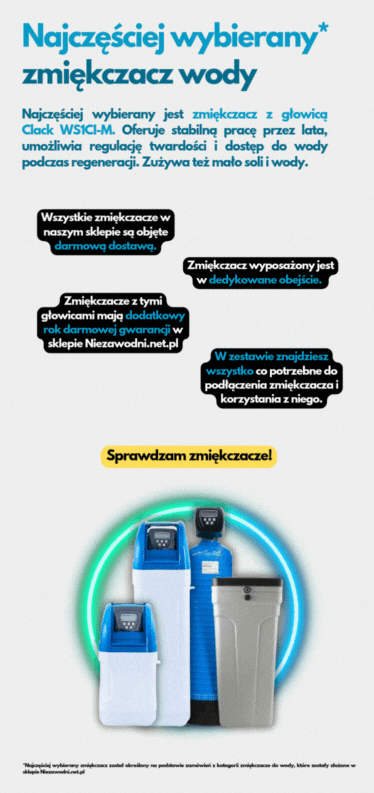 Gif inforgrafika najpopularniejsze zmiękczacze wody