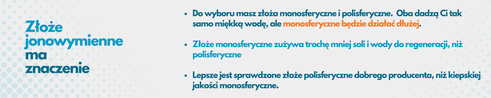 Infografika - rodzaje złoża w zmiękczaczach wody