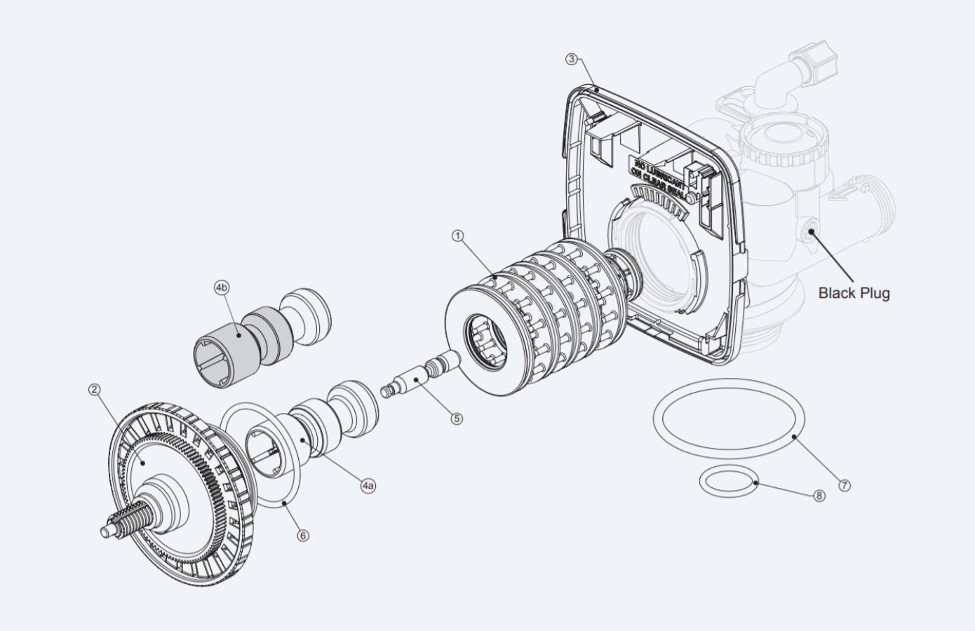 Rysunek techniczny - wnętrze głowicy Clack ws1