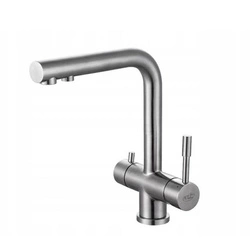 Bateria trójdrożna Zara Inox Blue Water stal szczotkowana - Z Podłączeniem Filtra Wody