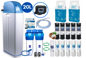 Zmiękczacz wody - Kompaktowy| 20L + Głowica RX + Złoże Purolite C100E + Pakiet Startowy